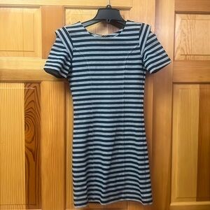 Timeless, Gray and black striped mini dress